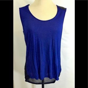 Forever 21 Blue & Black Sleeveless Top